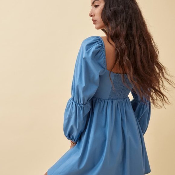Reformation Michaela Dress in Azure *NEW* - Picture 3 of 7